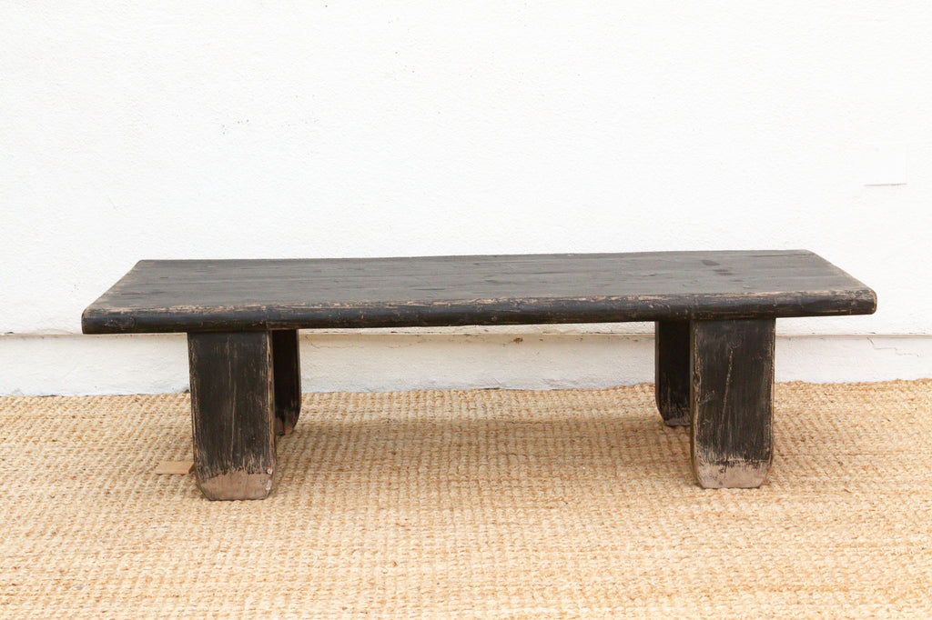 Rustic Farmhouse Patinated Black Coffee Table