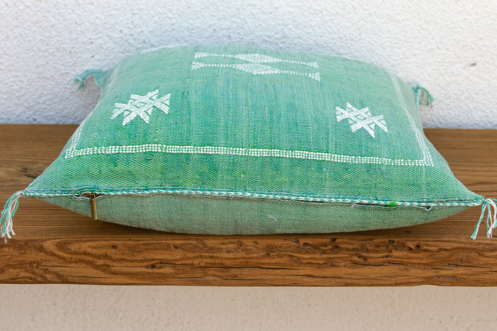 Sage Star Cactus Silk Moroccan Pillow