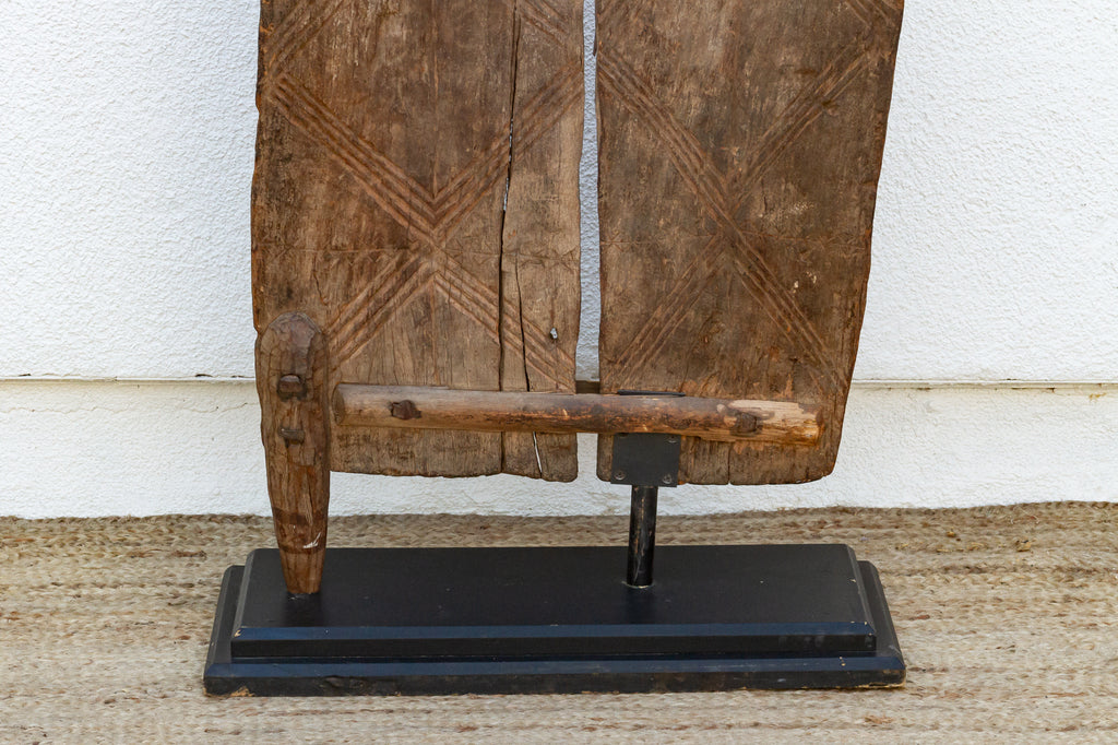 Antique Farmhouse African Two Plank Carved Door