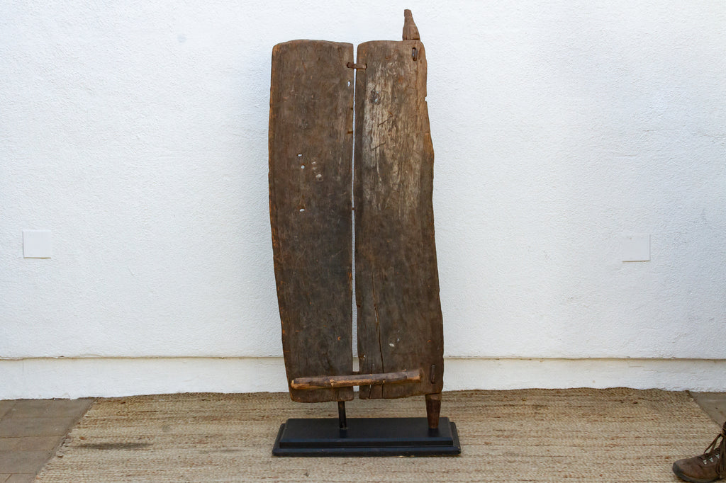 Antique Farmhouse African Two Plank Carved Door