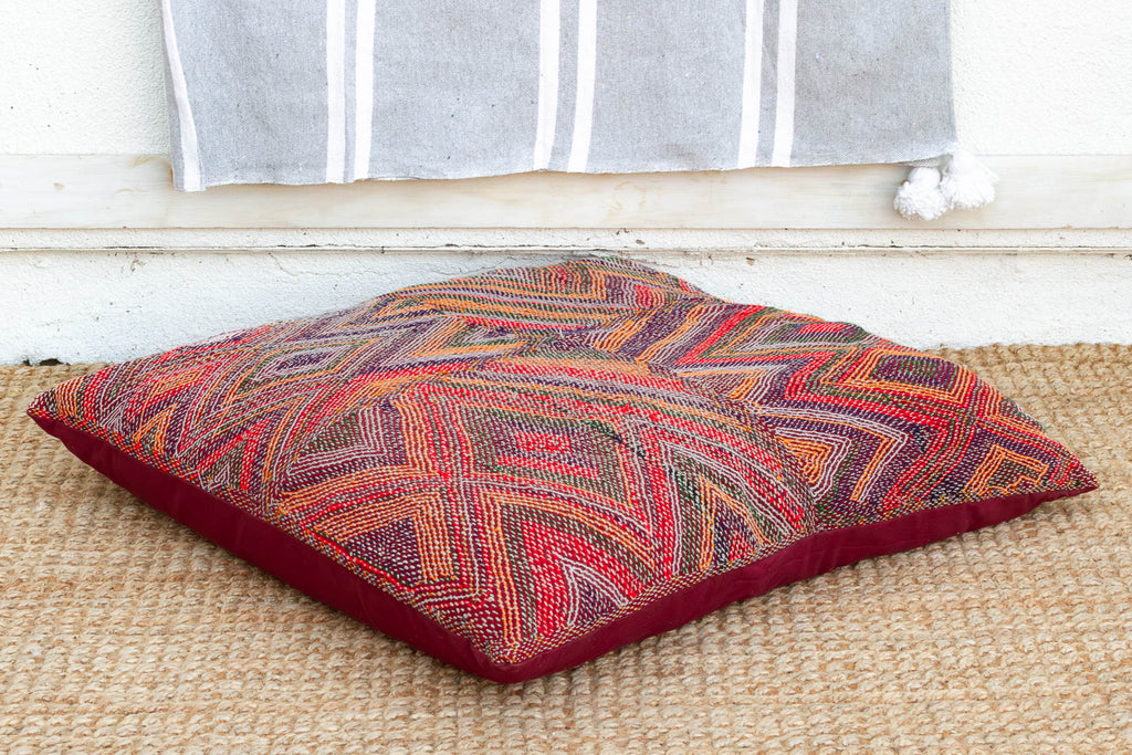 Antique Multicolor Chevron Pattern Saami Floor Lounger