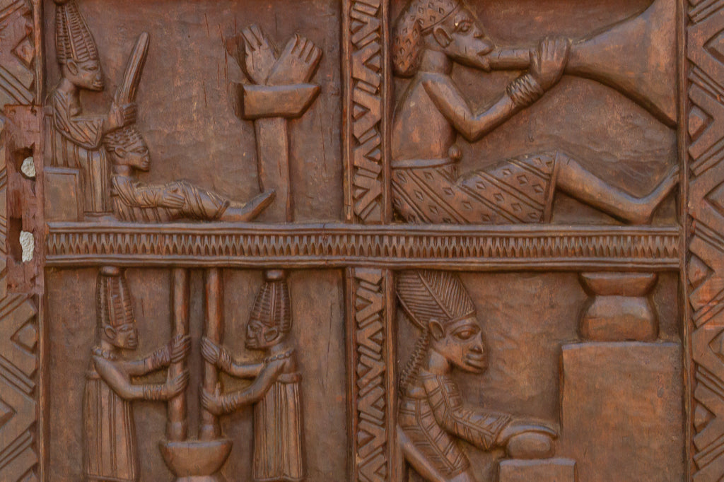 Early 20th Century Carved Yoruba Palace Door