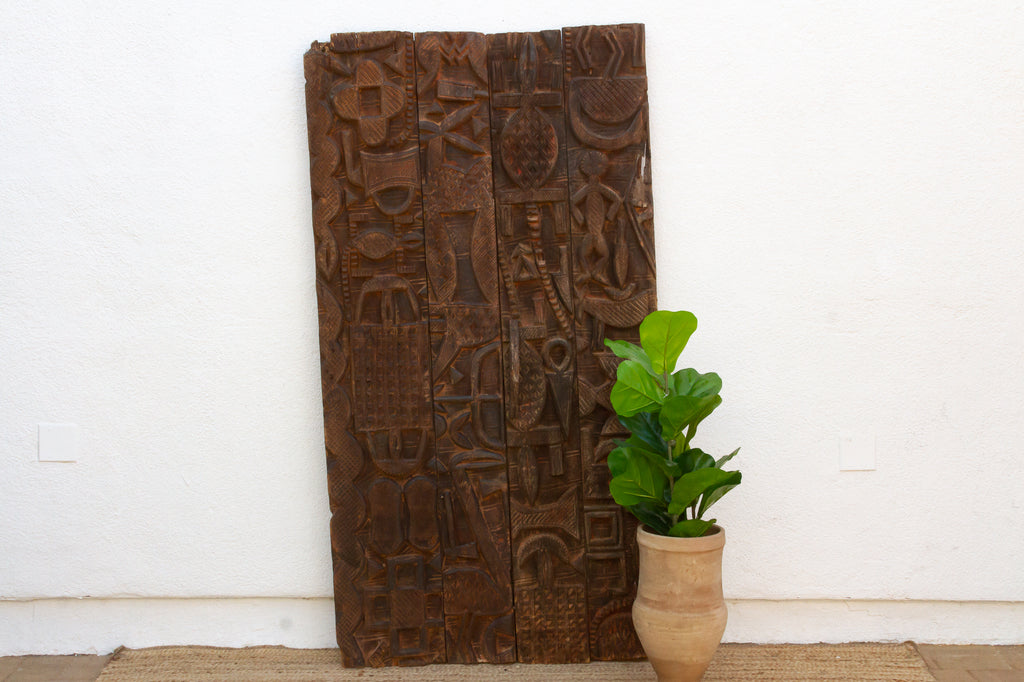 Authentic Niger River Nupe Carved Door