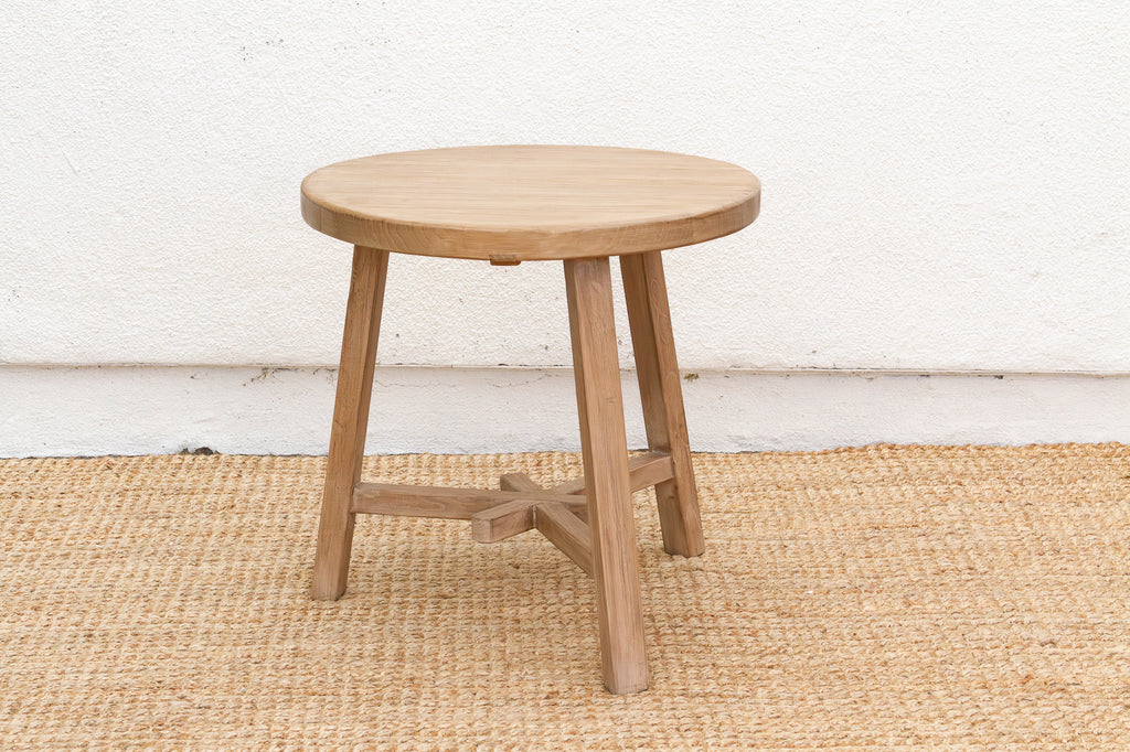 Bleached Wood Round Occasional Table