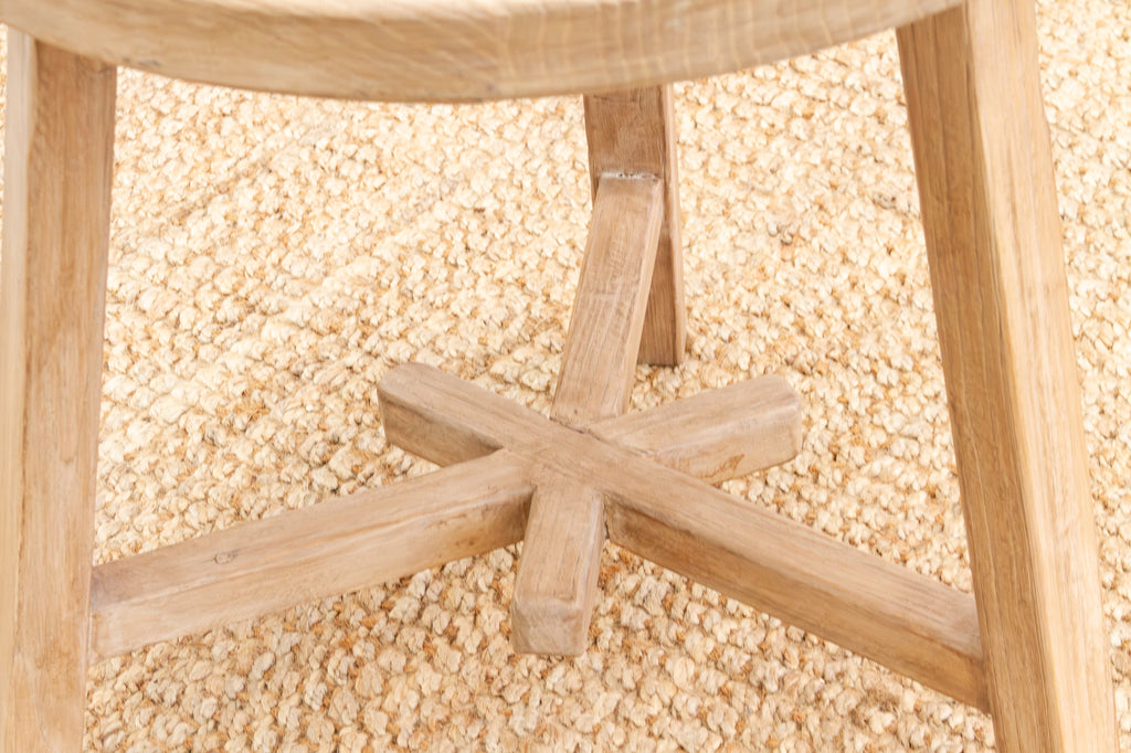 Bleached Wood Round Occasional Table