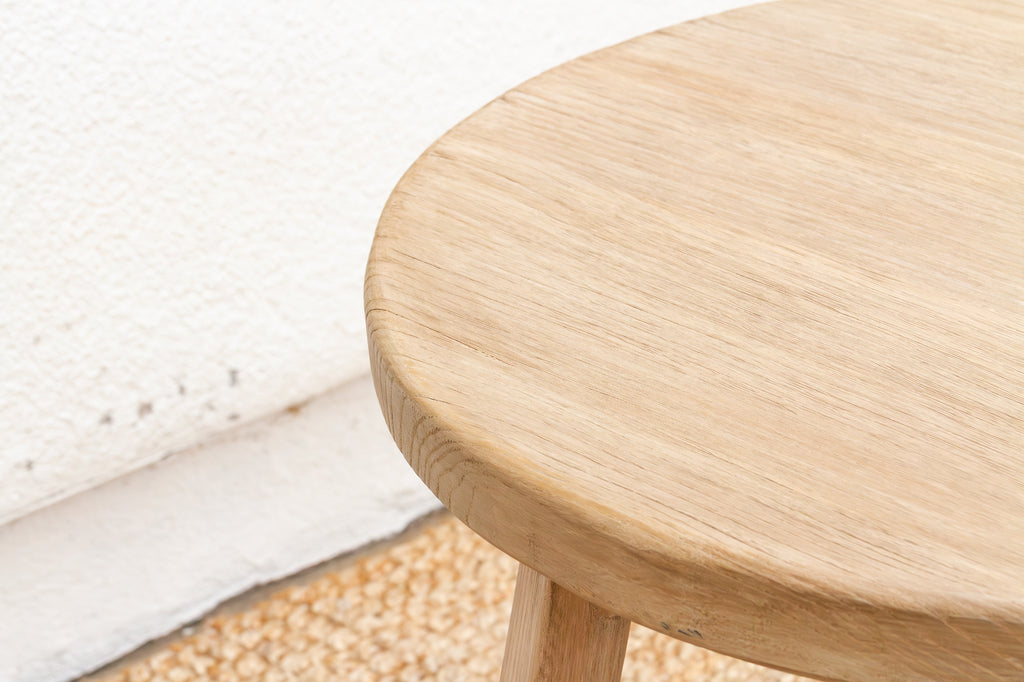 Bleached Wood Round Occasional Table