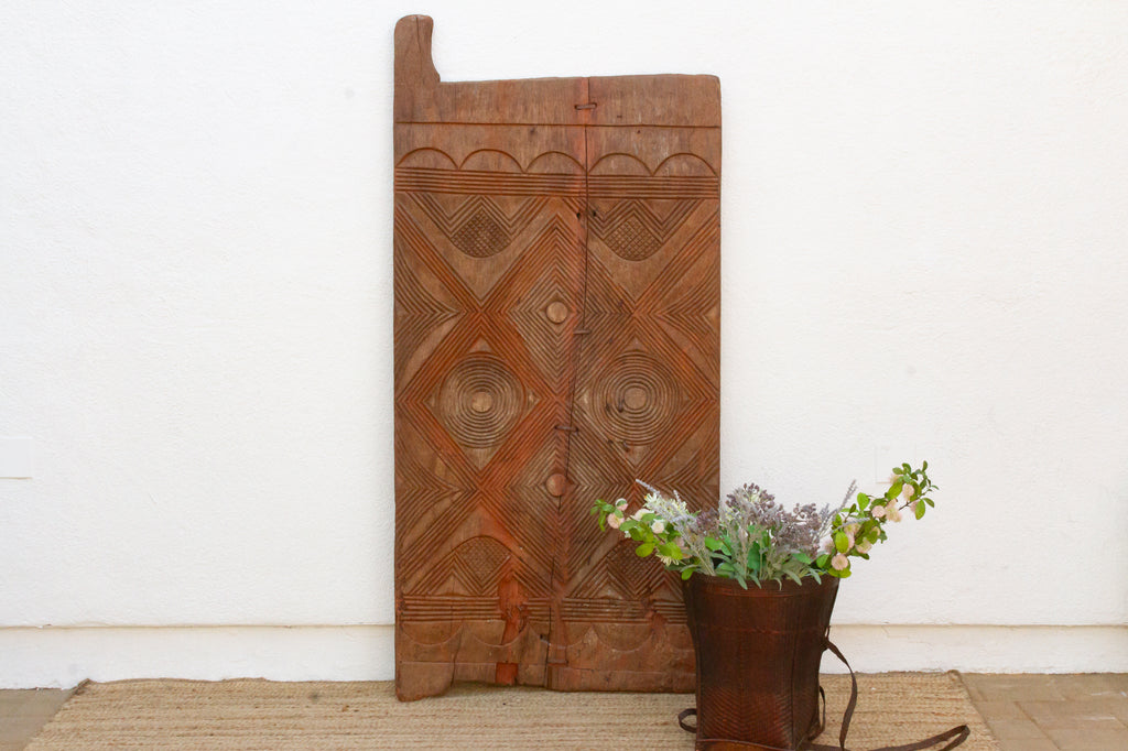 Antique Uke Carve Solar Disk Igbo Door