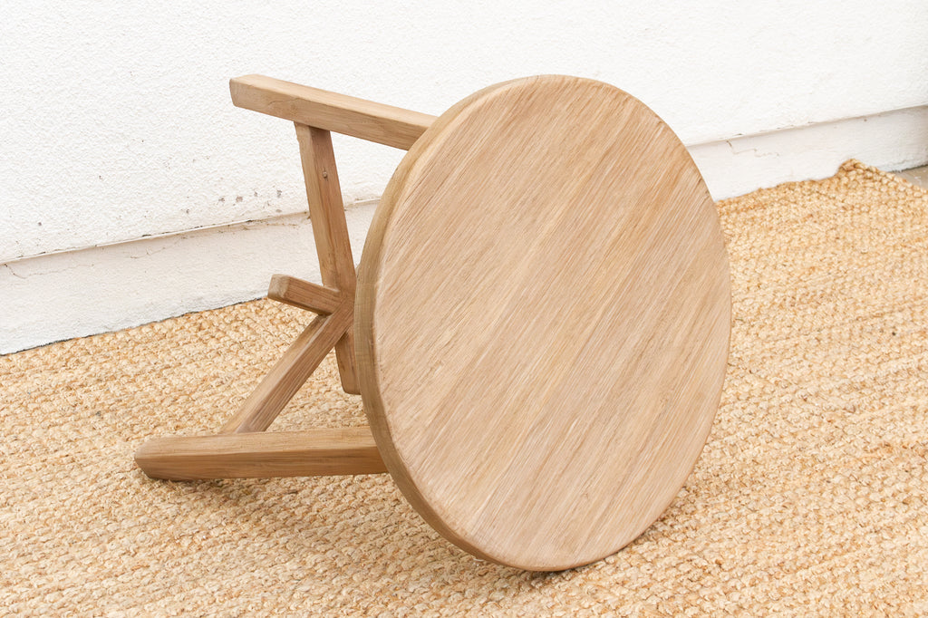 Bleached Wood Round Occasional Table