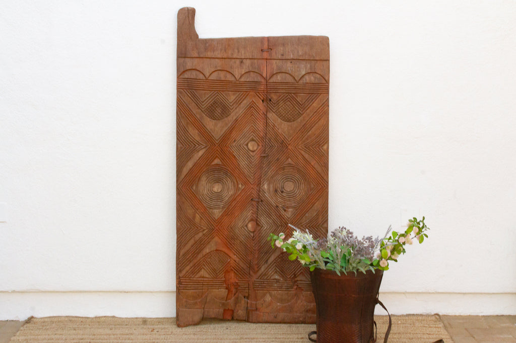 Antique Uke Carve Solar Disk Igbo Door