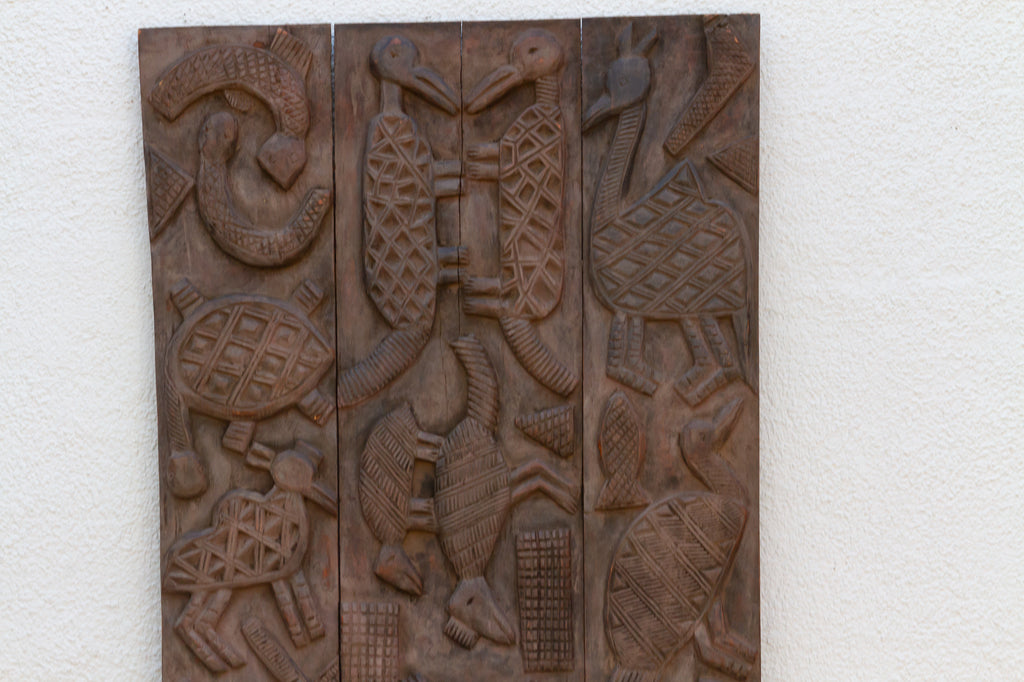 Animal Motif Carved Vintage Nupe Panel (Trade)