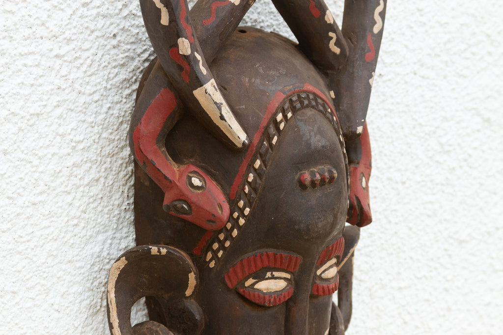 Vintage African Serpent Forest Mask (Trade)