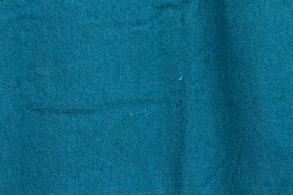 Peacock Blue Moroccan Pom Pom Blanket (Trade)