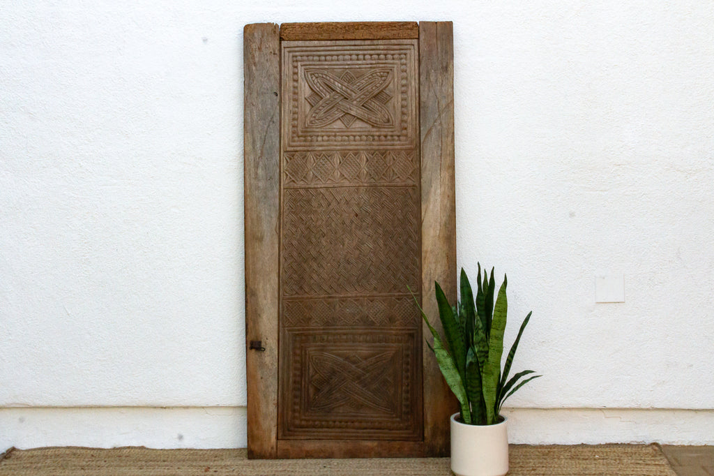 Oxidized Gray Early 20th Century Carved Door (Trade)