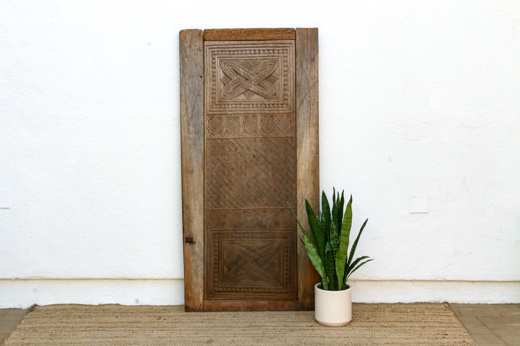 Oxidized Gray Early 20th Century Carved Door (Trade)