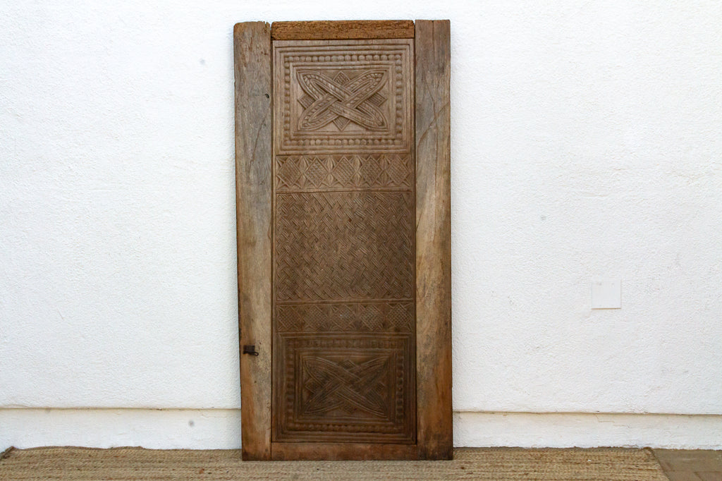 Oxidized Gray Early 20th Century Carved Door (Trade)