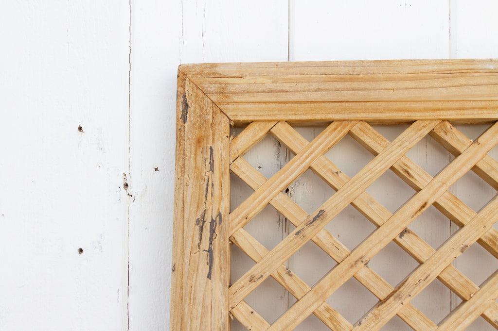 Antique Bleached Wood Chinese Window