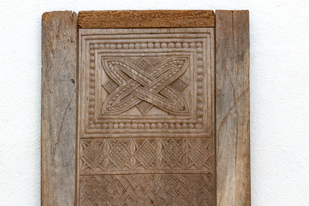 Oxidized Gray Early 20th Century Carved Door (Trade)