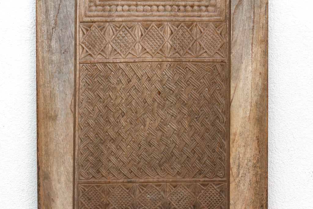 Oxidized Gray Early 20th Century Carved Door (Trade)
