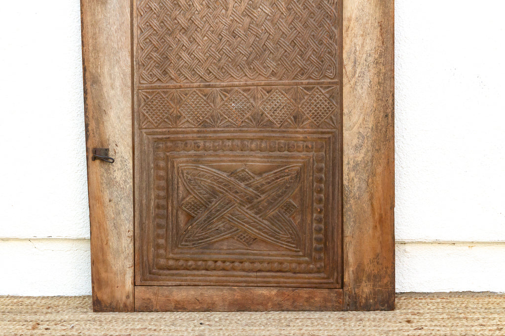 Oxidized Gray Early 20th Century Carved Door (Trade)