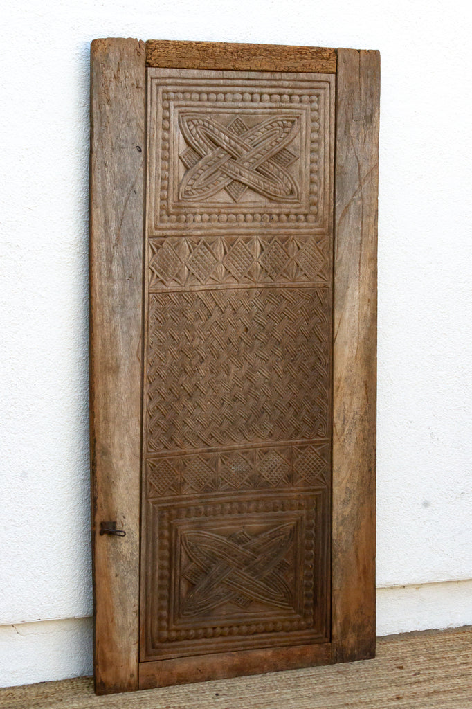 Oxidized Gray Early 20th Century Carved Door (Trade)