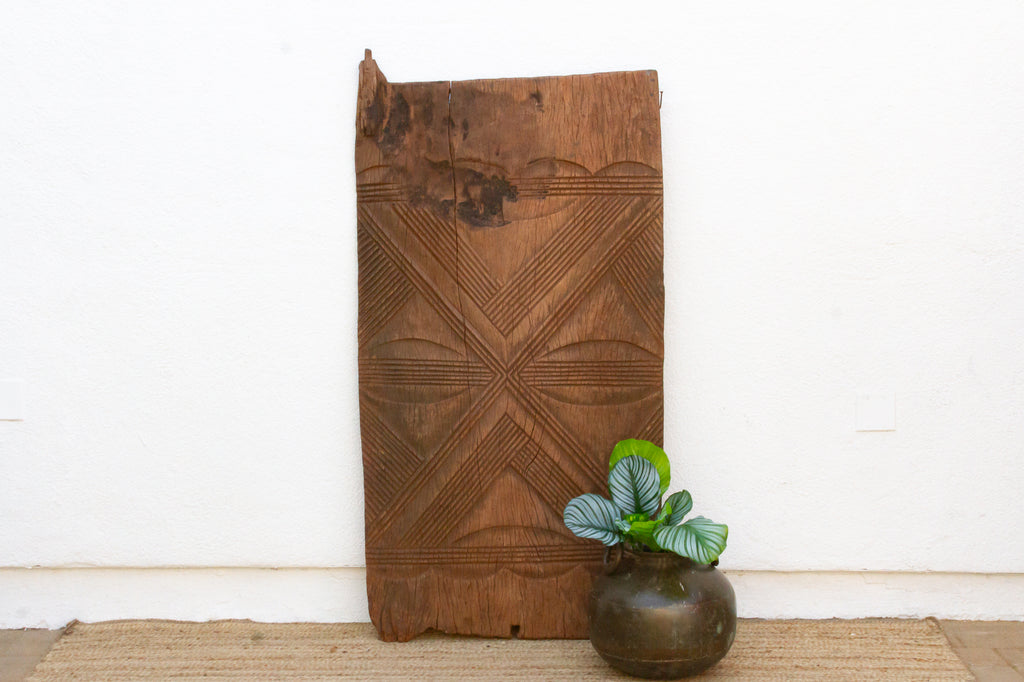 Ancient Anya Carved Medallion Igbo Door