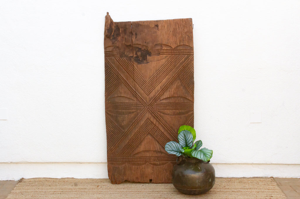 Ancient Anya Carved Medallion Igbo Door