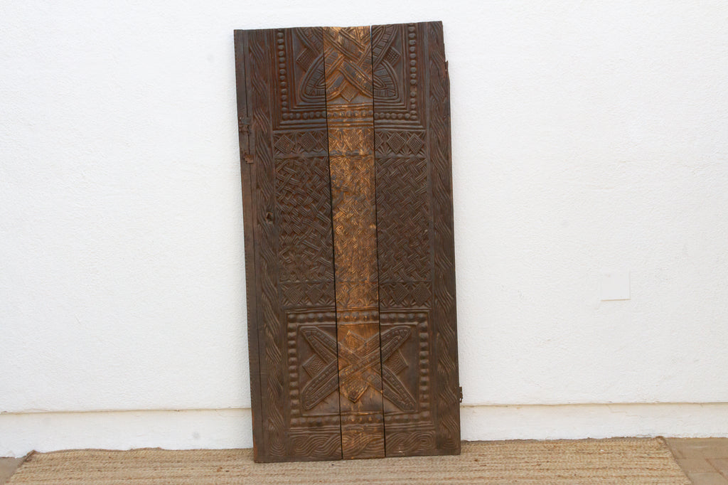 Antique Knot & Lattice Carved Igbo Door