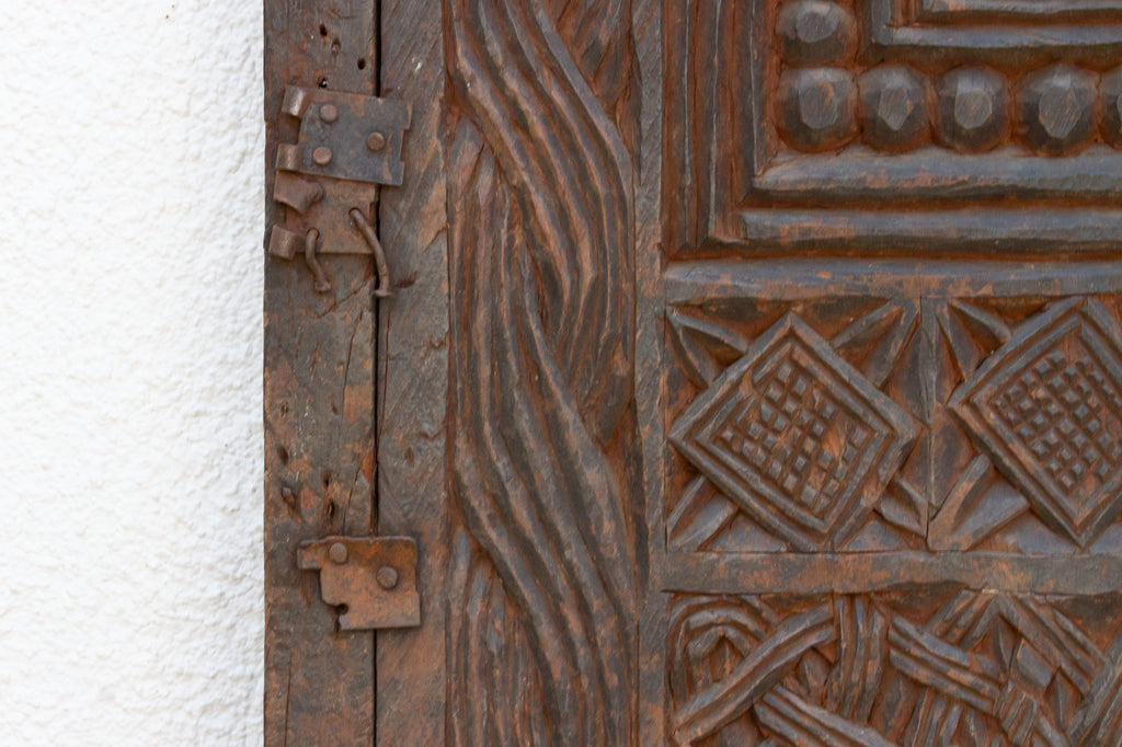 Antique Knot & Lattice Carved Igbo Door