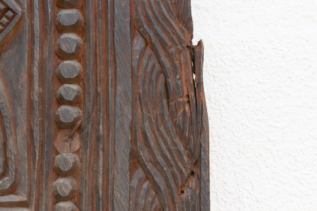 Antique Knot & Lattice Carved Igbo Door