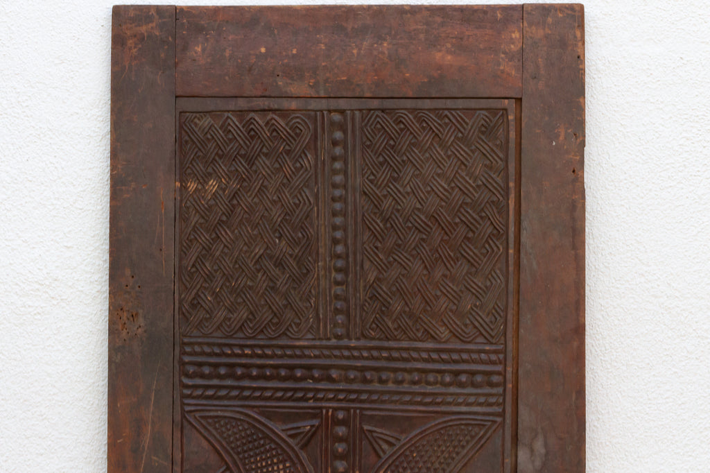 Antique Onwa Moon Medallion Carved Door