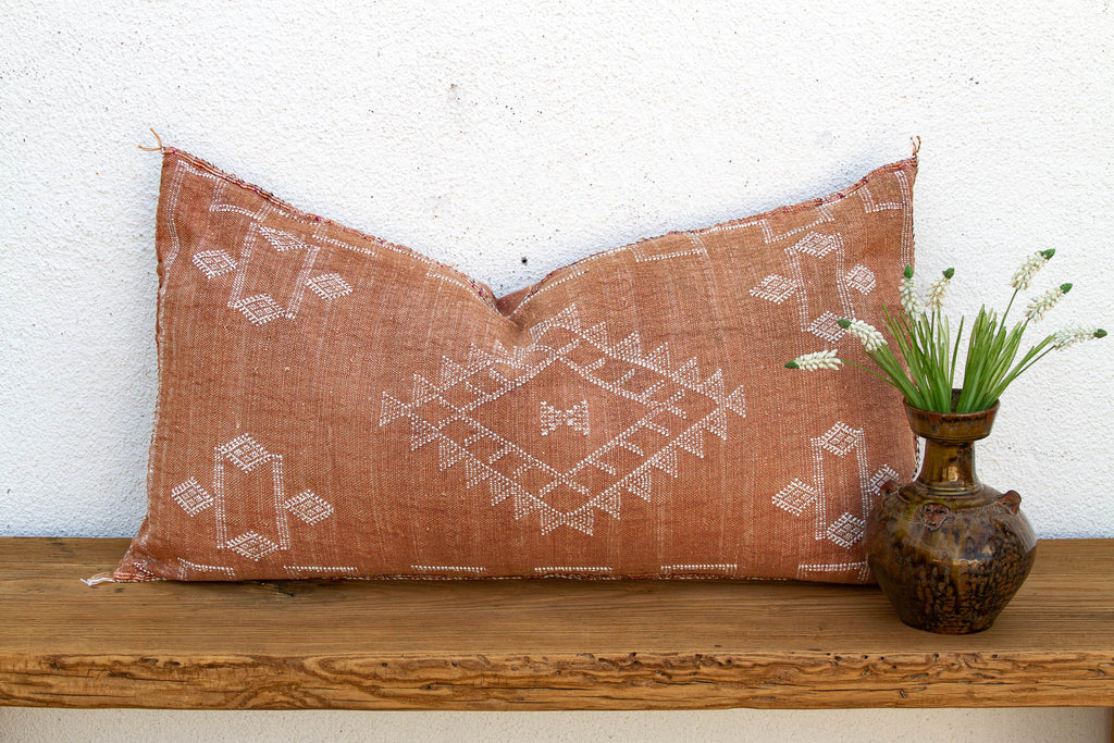 Saffron Diamond Oversized Lumbar Moroccan Pillow