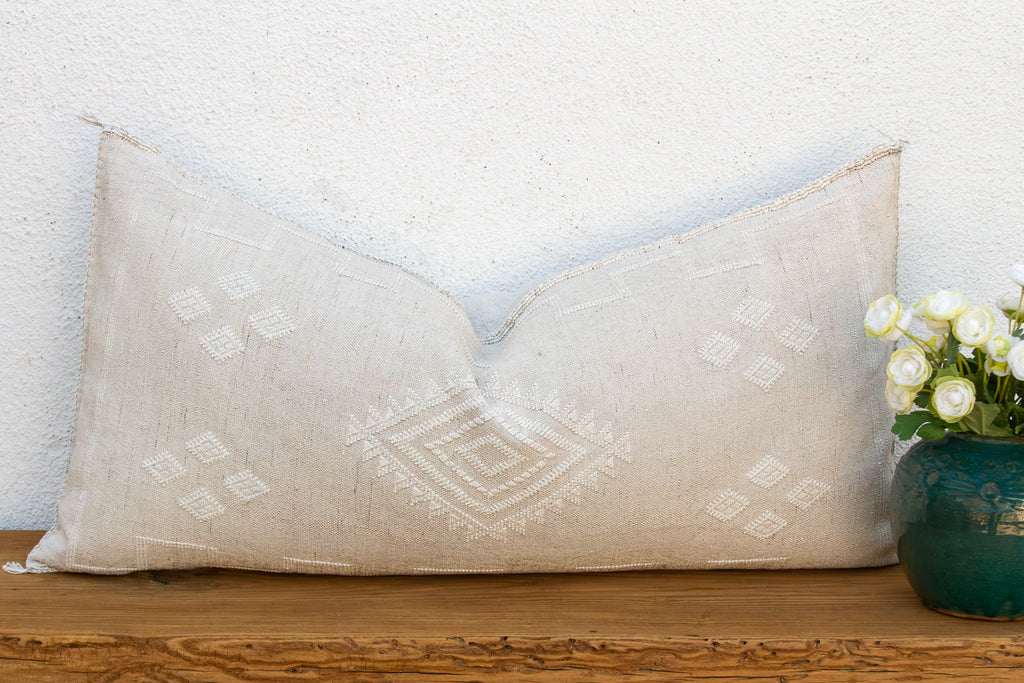 Oasis Linen Oversized Lumbar Moroccan Pillow