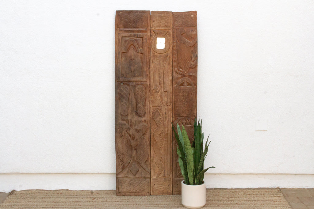 The Threshold Oracle Carved African Nupe Door