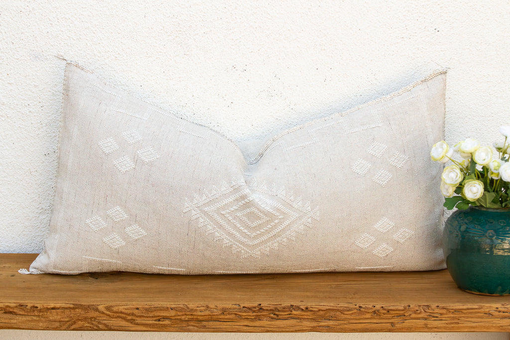 Oasis Linen Oversized Lumbar Moroccan Pillow