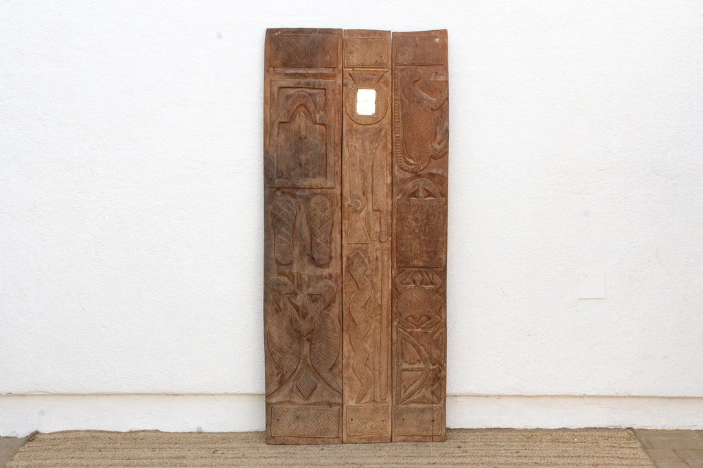 The Threshold Oracle Carved African Nupe Door