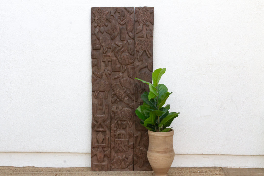 Charming Finely Carved Nupe Panel