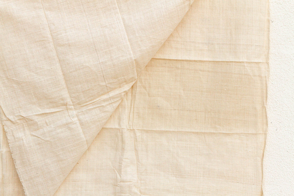 Organic Peace Silk Throw, Natural Grid (Trade)