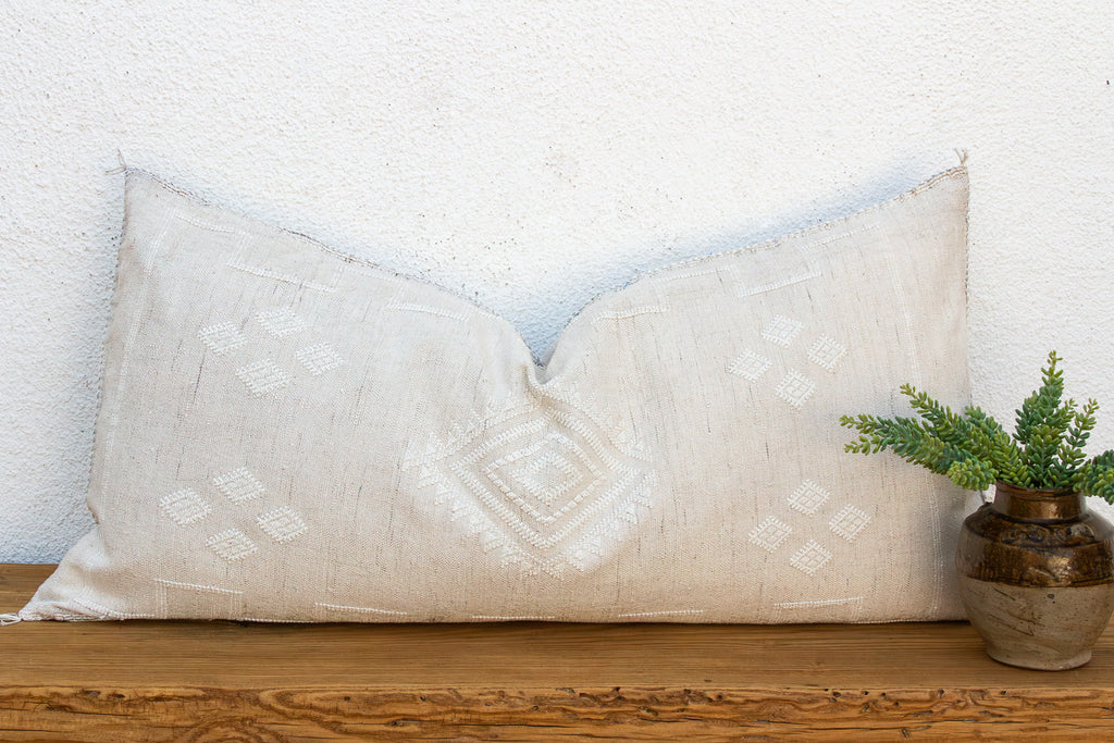 Linen Tail Oversized Lumbar Moroccan Pillow