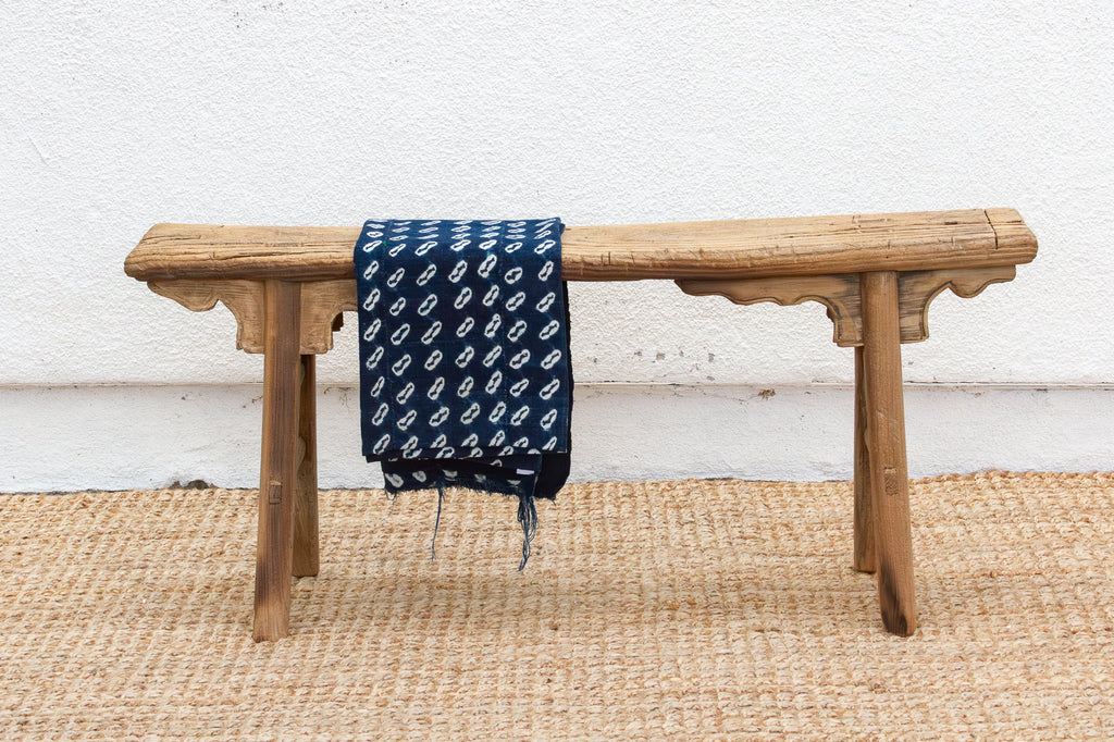 Charming Bohemian Wood Entry Bench