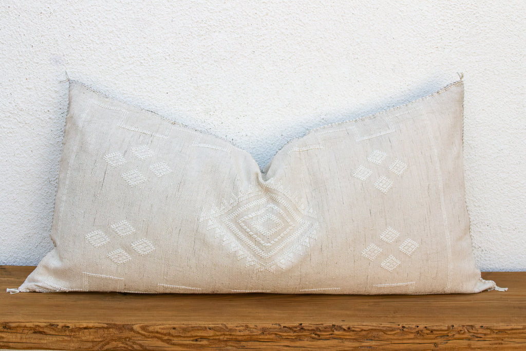 Linen Tail Oversized Lumbar Moroccan Pillow