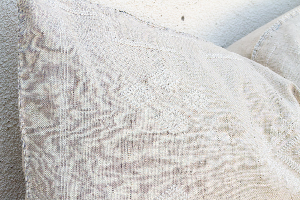 Linen Tail Oversized Lumbar Moroccan Pillow