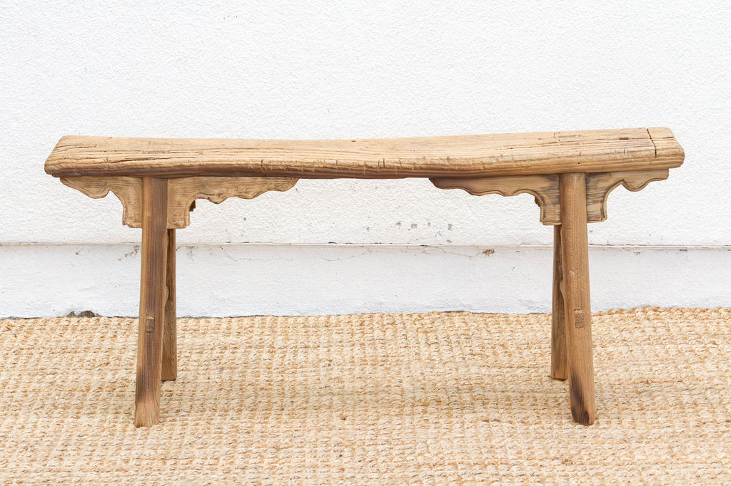 Charming Bohemian Wood Entry Bench