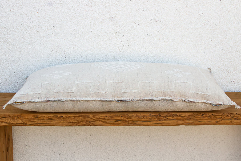 Linen Tail Oversized Lumbar Moroccan Pillow