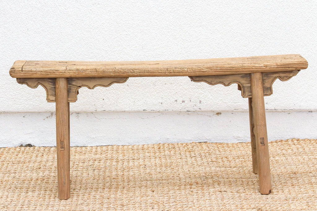 Charming Bohemian Wood Entry Bench