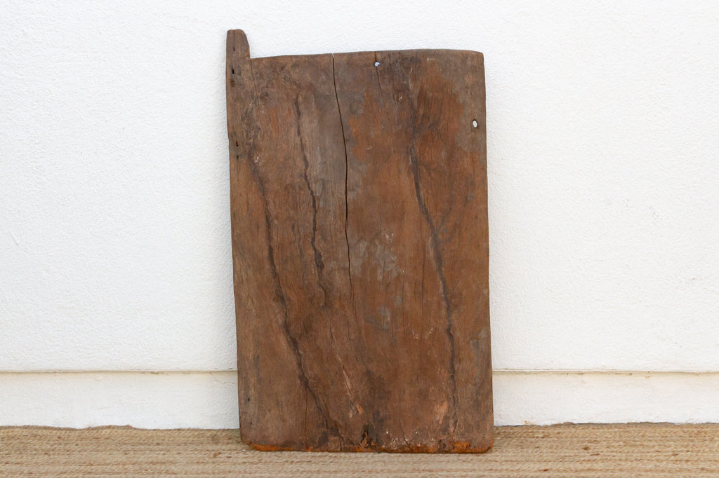 Antique Bleached Wood Solar Eye Carved Igbo Door