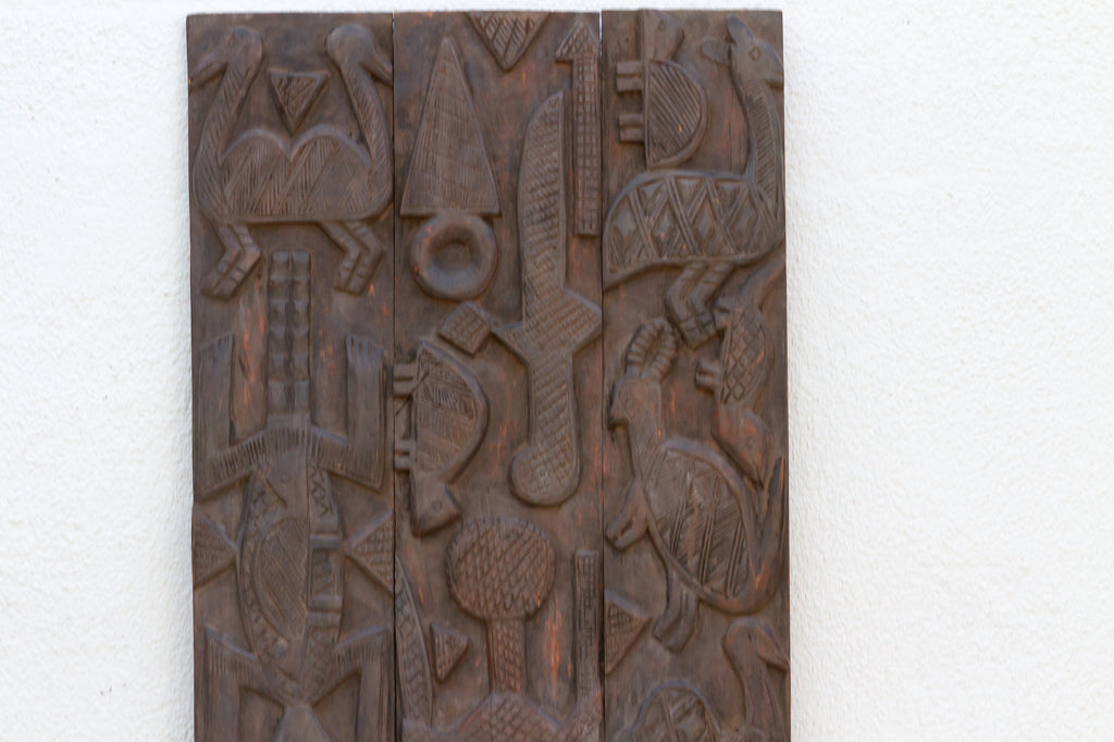 Mid-Century Carved Nupe Guardian Door Panel (Trade)
