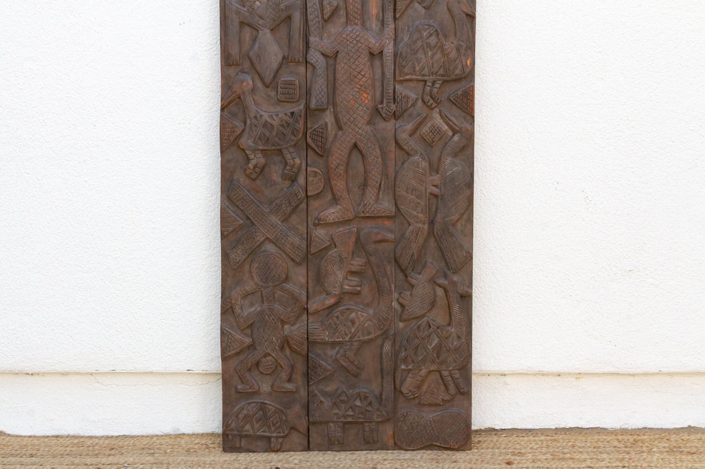 Mid-Century Carved Nupe Guardian Door Panel (Trade)