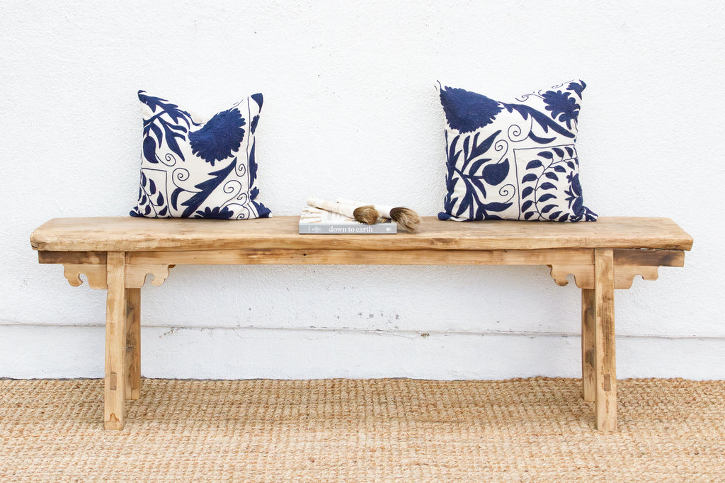 Oriental Calm, Bleached Wood Asian Bench (Trade)