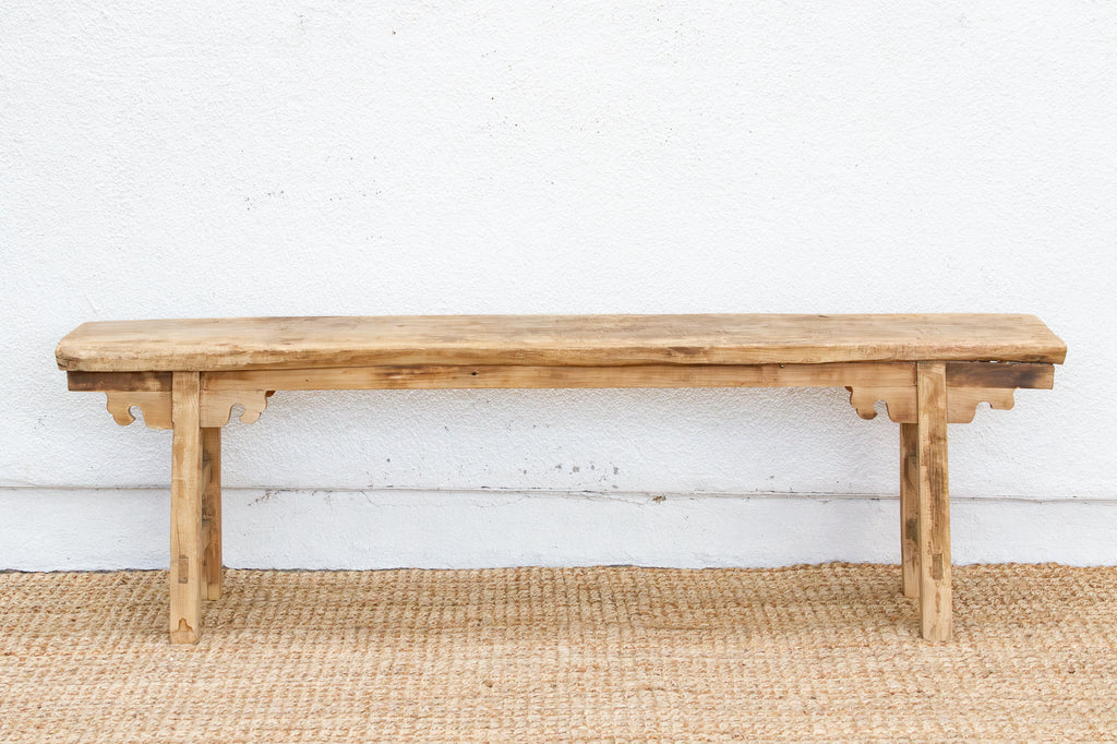 Oriental Calm, Bleached Wood Asian Bench (Trade)