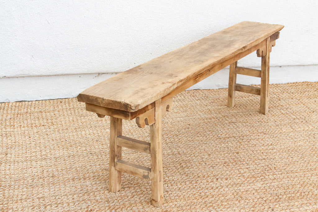 Oriental Calm, Bleached Wood Asian Bench (Trade)
